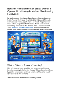 Skinner's Operant Conditioning in Microlearning