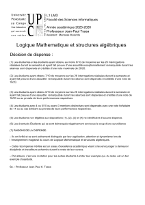 Mathematical Logic & Algebraic Structures: Exemption Policy 2025-2026