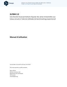 Manuel XLPBM 2.0 : Ajustement de s&eacute;ries trimestrielles aux totaux annuels