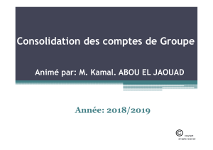 Consolidation des comptes de Groupe - Cours et exercices