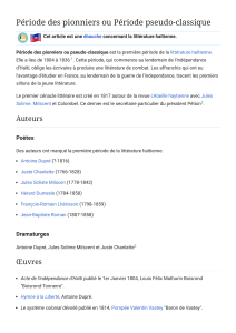 Litt&eacute;rature ha&iuml;tienne : P&eacute;riode des pionniers (1804-1836)