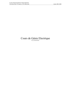 Cours de G&eacute;nie Electrique - Licence Professionnelle 2003-2004