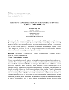 Understanding Scientific Journals and Articles