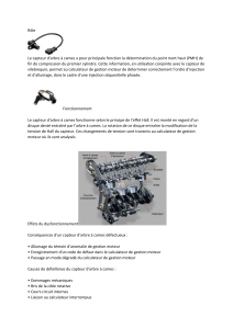 Capteur d'arbre &agrave; cames : r&ocirc;le, fonctionnement et dysfonctionnement