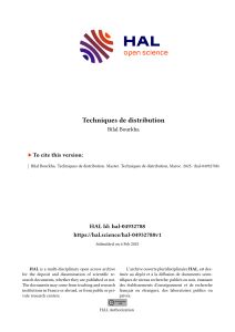 Techniques de distribution - Cours de marketing