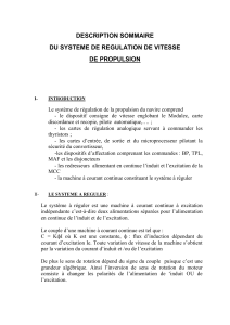 Description Sommaire du Syst&egrave;me de R&eacute;gulation de Vitesse de Propulsion