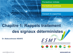 Traitement des signaux d&eacute;terministes - Cours