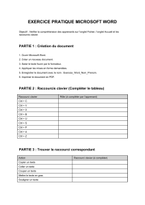 Exercice pratique Microsoft Word