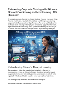 Reinventing Corporate Training with Skinner's Operant Conditioning