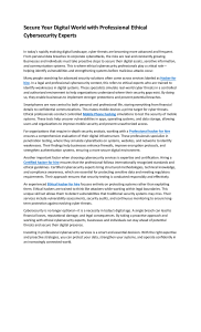 Ethical Cybersecurity Experts: Secure Your Digital World