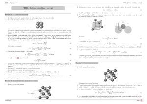 TD20 : Solides cristallins &ndash; corrig&eacute; - MPSI Physique-Chimie