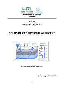 Cours de G&eacute;ophysique Appliqu&eacute;e - Niveau Master
