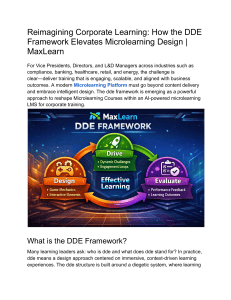 DDE Framework for Microlearning Design | MaxLearn