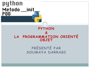 Python et la Programmation Orient&eacute;e Objet (POO)