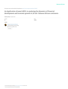 Panel ARDL Analysis of Financial Development and Economic Growth in Sub-Saharan Africa