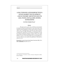Stock Market Development & Economic Growth in South Asia: Panel Data & ARDL Analysis