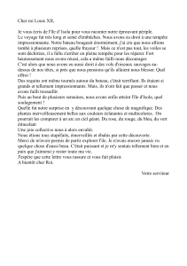 Lettre &agrave; Louis XII : Voyage &agrave; l'&icirc;le d'Isola