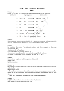 TD de Chimie Organiques Descriptives S&eacute;rie 1