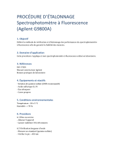 Proc&eacute;dure d'&eacute;talonnage du spectrophotom&egrave;tre &agrave; fluorescence (Agilent G9800A)