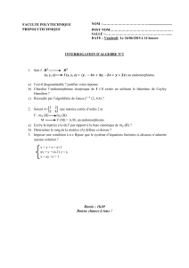Contr&ocirc;le d'Alg&egrave;bre N&deg;3 : Transformations Lin&eacute;aires & Matrices