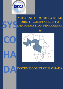 Acte Uniforme OHADA Droit Comptable et Information Financi&egrave;re