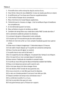 Th&egrave;me 2 French Language Exercises