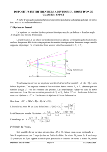 Dispositifs interf&eacute;rentiels &agrave; division du front d'onde