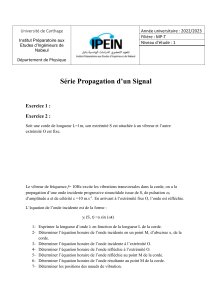 Exercices de Physique : Propagation des Ondes