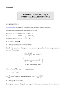 Champ &eacute;lectrostatique et potentiel - Manuels de physique