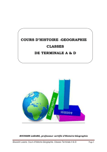 Cours Histoire-G&eacute;ographie Terminale A & D