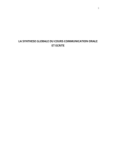 Synth&egrave;se du cours Communication Orale et &Eacute;crite