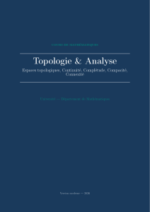 Topologie & Analyse - Cours de Math&eacute;matiques Universit&eacute;