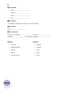 Fiche d'identit&eacute; et m&eacute;tiers : Exercice de fran&ccedil;ais