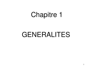 G&eacute;n&eacute;ralit&eacute;s en &eacute;lectrotechnique - Chapitre 1
