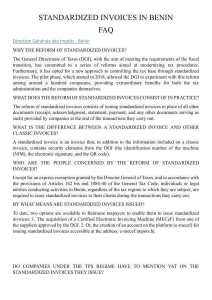 Standardized Invoices in Benin FAQ