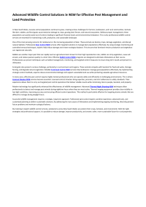 Advanced Wildlife Control Solutions in NSW