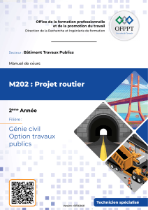 Manuel de cours M202 : Projet routier - G&eacute;nie civil