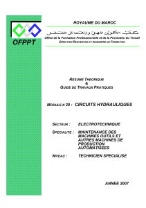 M20 Circuits hydrauliques