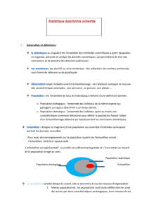 Statistique descriptive univari&eacute;e : D&eacute;finitions et repr&eacute;sentations