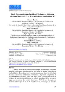 Toxicit&eacute; compar&eacute;e Ageratum conyzoides Acanthospermum hispidum