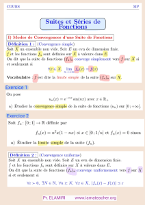 Suites et S&eacute;ries de Fonctions: Convergence Modes & Exercises