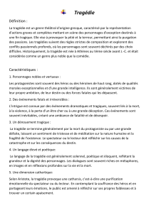 D&eacute;finition et caract&eacute;ristiques de la trag&eacute;die