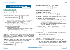 Linear Algebra Revision Exercises MP 2024/2025