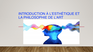 Introduction &agrave; l'esth&eacute;tique et philosophie de l'art