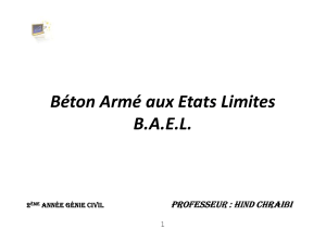 B&eacute;ton Arm&eacute; aux Etats Limites B.A.E.L. - Cours de G&eacute;nie Civil