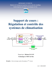 Support de cours : R&eacute;gulation et contr&ocirc;le des syst&egrave;mes de climatisation