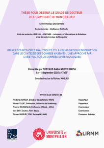 Impact des m&eacute;thodes analytiques et de la visualisation d'information dans le contexte des donn&eacute;es massives : approche par abstraction de donn&eacute;es diab&eacute;tologiques