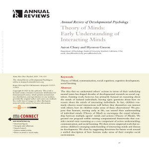 Theory of Minds: Early Understanding of Interacting Minds