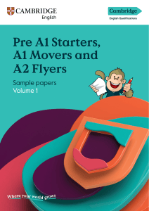 Cambridge English Starters Movers Flyers Sample Papers Vol 1