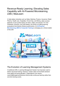 AI-Powered Microlearning LMS for Sales Training | MaxLearn